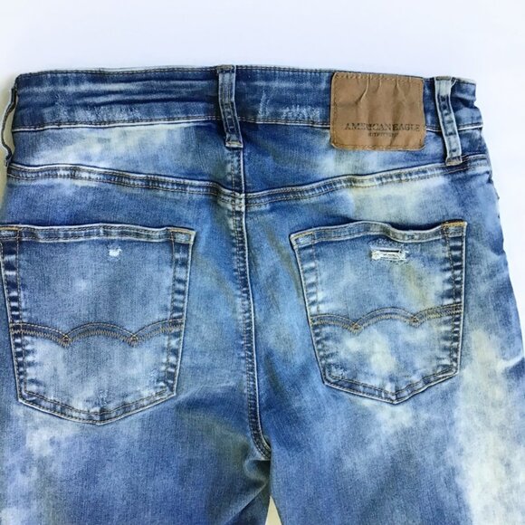 American Eagle Extreme & Next Level Flex Jeans Mens 29x30 Blue Denim Distressed - Picture 9 of 12